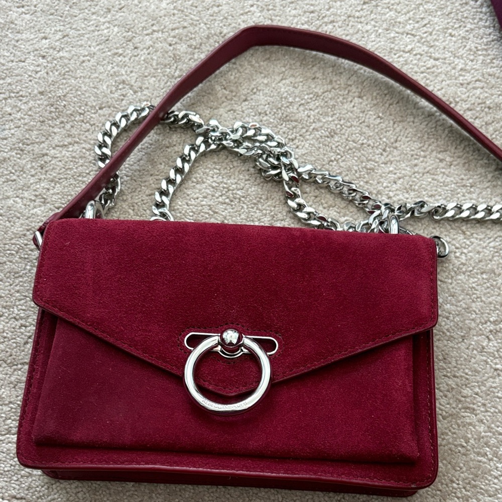 Rebecca Minkoff Deep wine red Crossbody Bag with Silver Chain